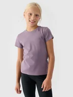 Koszulki dla dziewczynek - 4F T-shirt gładki dziewczęcy - fioletowy 164 (13-14 lat) - miniaturka - grafika 1