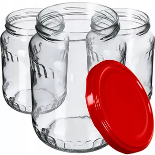 Szklane słoiki Jukka 720ml 8 szt. 82mm + wieczka czerwone - Pojemniki kuchenne Szklane słoiki Jukka 720ml 8 szt. 82mm + wieczka czerwone - Pojemniki kuchenne - miniaturka - grafika 1