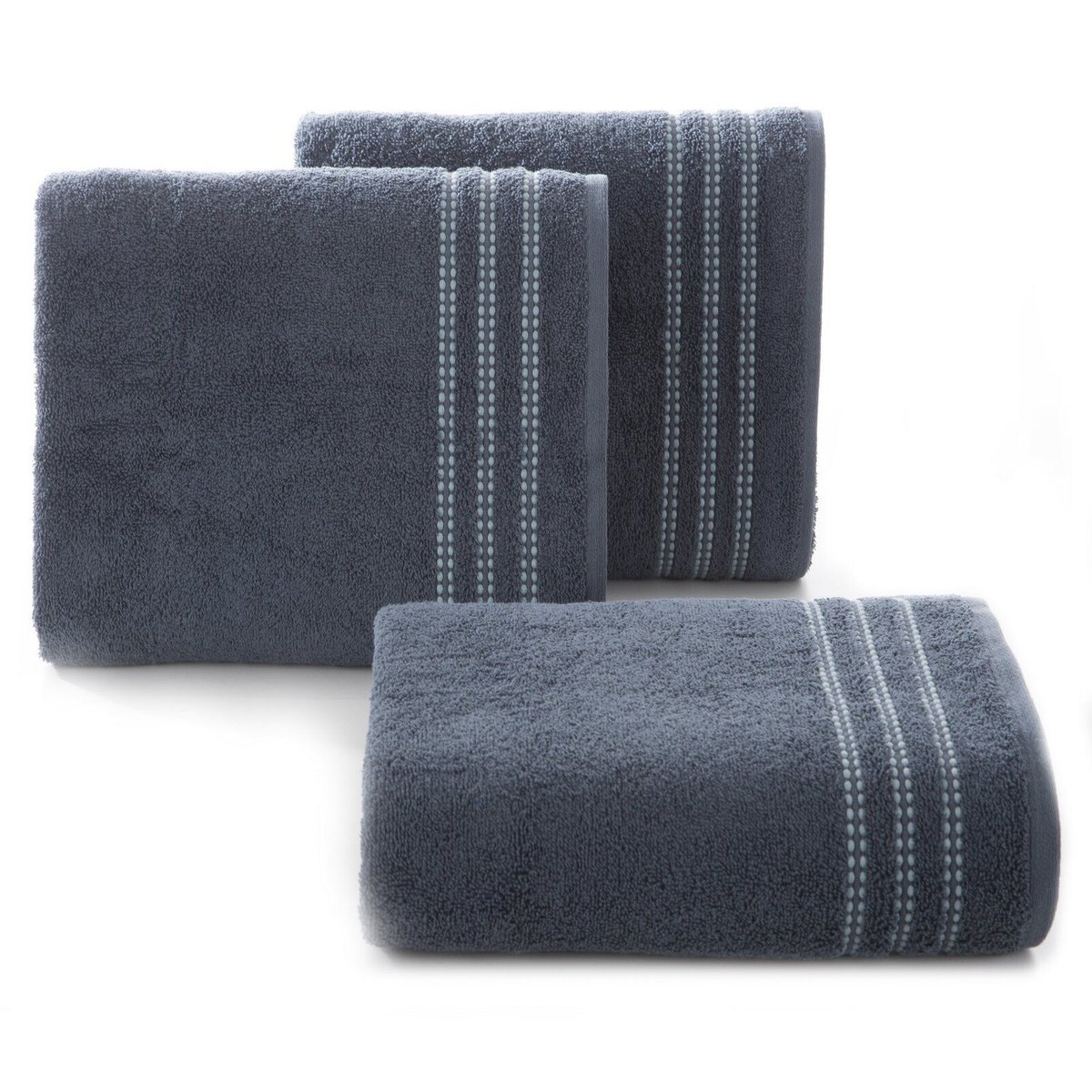 Ręcznik SEBA 30x50 cm stalowy bordiura pasy bawełna 480 g/m²