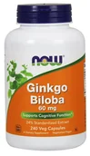 Witaminy i minerały - Now Foods NOW Ginkgo Biloba 60mg 240vegcaps - miniaturka - grafika 1