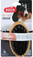 Szczotki i furminatory - Zolux ZOLUX Gumowa szczotka drewniana dla psa do masażu DOG SALON - miniaturka - grafika 1