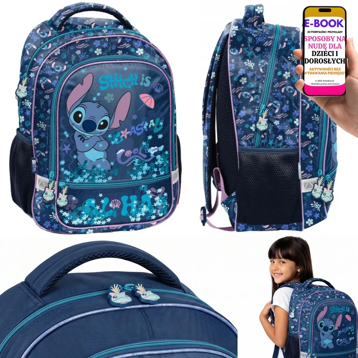Paso Plecak Stitch Coastal Cool Wielokomorowy Duży Rozmiar A4 + E-BOOK-3