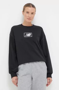 New Balance bluza damska kolor czarny z nadrukiem - Bluzy damskie - miniaturka - grafika 1