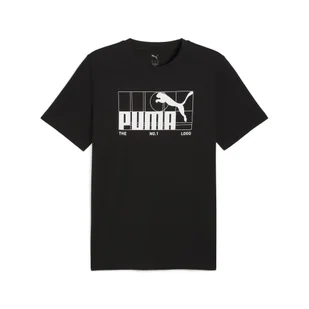 Męska koszulka z grafiką i logo No. 1 PUMA Black - Koszulki sportowe męskie - miniaturka - grafika 1