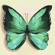 Malowanie po numerach - Malowanie po numerach - Zielony motyl 25x25 - Ideyka - miniaturka - grafika 1