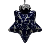 Bombki - Ceramiczna bombka GWIAZDKA Ceramika Bolesławiec - miniaturka - grafika 1