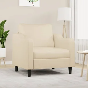 Fotel, kremowy, 60 cm, obity tkaniną Lumarko! - Sofy i kanapy - miniaturka - grafika 1