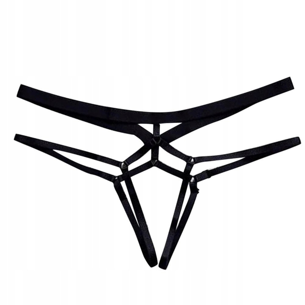 Stringi Z Otwartym Krokiem Sexy Erotyczne Majtki Dziurką Do Seksu Czarne