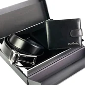 Paski - Pierre Cardin portfel i pasek do spodni skórzany męski zestaw na prezent - miniaturka - grafika 1