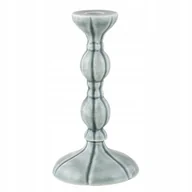 Świeczniki - ŚWIECZNIK ALUMINIOWY styl retro szary 19cm - miniaturka - grafika 1