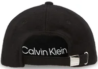 Czapki damskie - Czapka z daszkiem bejsbolówka CALVIN KLEIN kaszkiet czarny z wełną unisex - miniaturka - grafika 1