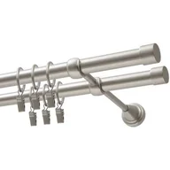 Karnisze - Karnisz DECASTYL Luna Podwójny z kółkami 320 cm Chrom satyna - miniaturka - grafika 1