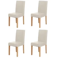 Krzesła - Zestaw 4 krzeseł do jadalni Krzesło kuchenne Littau z certyfikatem MVG ~ imitacja skóry, białe, jasne nogi - miniaturka - grafika 1