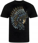 Koszulki męskie - KOSZULKA MĘSKA NADRUK INDIANIN MOTOCYKLOWA PREZENT PREMIUM S - miniaturka - grafika 1