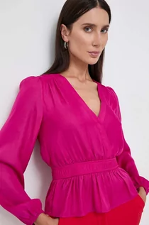 Bluzki damskie - Morgan bluzka damska kolor różowy gładka - grafika 1