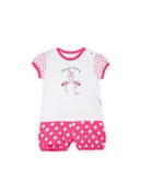 Kombinezony dla dzieci - Niemowlęcy rampers w grochy biało-różowy Nicol,r.52 - miniaturka - grafika 1