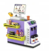 Zabawy w naśladowanie dorosłych - SUPERMARKET DLA DZIECI ZESTAW Z AKCESORIAMI ZABAWKA EKSPRES DO KAWY LODÓWKA - miniaturka - grafika 1