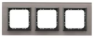 LEDart 3-krotna, pozioma i pionowa - Ospel SONATA R-3RGC/41/25, szare szkło, grubość 4 mm - Klawisze i ramki - miniaturka - grafika 1