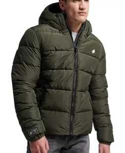 Superdry Hooded Sports Puffr Jacket Kurtka męska, Dark Moss Green, M - Kurtki męskie - miniaturka - grafika 1