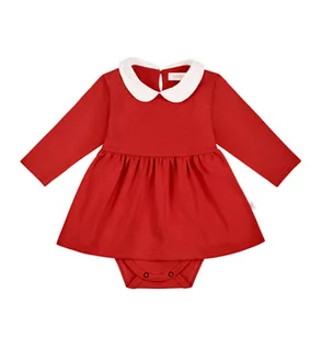 Body dla niemowląt - Body z sukienką z kołnierzykiem, czerwona 86 - grafika 1