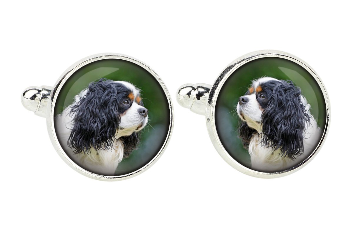 Cavalier King Charles Spaniel - spinki do mankietów, ozdoba koszuli, zawieszka do koszuli marki Art-Dog