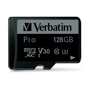 Verbatim Karta pamięci Pro MicroSD, 128GB, micro SDXC, 47044, UHS 3 (U3), z adapterm - Karty pamięci - miniaturka - grafika 2