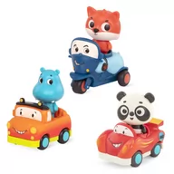 Samochody i pojazdy dla dzieci - B.Toys Zestaw Autka Z Pasażerami Sensoryczne Z Pandą - miniaturka - grafika 1