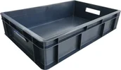 Pojemniki przemysłowe - Artech Pojemnik transportowy EURO 130 regranulat wym. 600 x 400 x 130 mm czarny - miniaturka - grafika 1