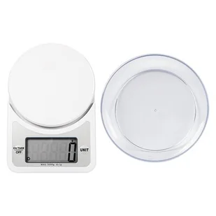 Waga Kuchenna Elektroniczna Precyzyjna Z Misą Biała LCD Zestaw 1G 5KG - Wagi kuchenne - miniaturka - grafika 1