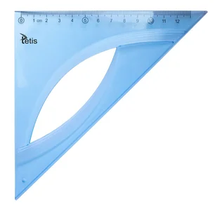 Tetis Ekierka równoramienna 13cm. Niebieska - Linijki, ekierki - miniaturka - grafika 1
