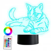 Lampy stojące - XL Lampka Nocna LED 3D Kot Kitty 16 kolorów + Pilot - miniaturka - grafika 1