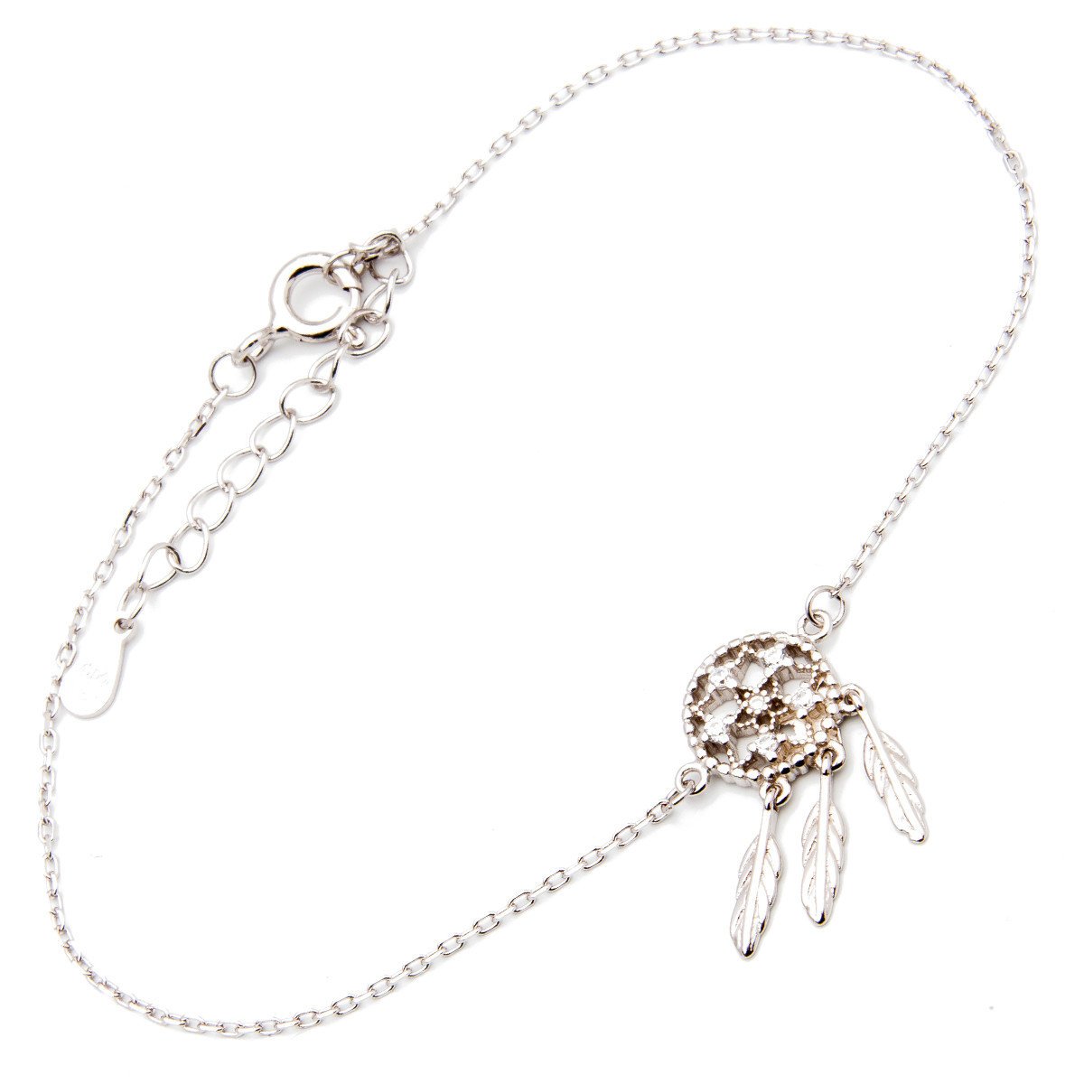 Srebrna bransoletka łapacz snów