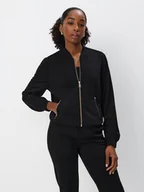 Bluzy damskie - Mohito - Czarna bluza z zamkiem - czarny - miniaturka - grafika 1