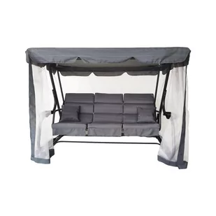 GRAFITOWA HUŚTAWKA Z MOSKITIERĄ I ROZKŁADANYM OPARCIEM - Huśtawki GRAFITOWA HUŚTAWKA Z MOSKITIERĄ I ROZKŁADANYM OPARCIEM - Huśtawki - miniaturka - grafika 1