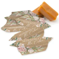 Cukierki - KRÓWKI podziękowanie dla gości na I Komunię Świętą, Wesele, Chrzest 1kg 65szt Pudrowe kwiaty - miniaturka - grafika 1