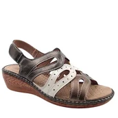 Sandały damskie - Wojtyłko 7S22424 sandały damskie na koturnie wkł.skóra - miniaturka - grafika 1