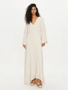 Vero Moda Sukienka letnia Tara 10304254 Écru Loose Fit - Sukienki - miniaturka - grafika 1