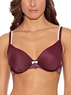 Biustonosze - Selene Damski biustonosz Flavia, miseczki wyściełane pianką, z fiszbinami, bordowy, 80C - miniaturka - grafika 1