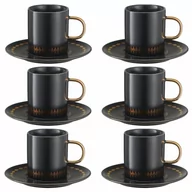 Filiżanki - Komplet filiżanek porcelanowych 170 ml 6 sztuk GAJA BLACK VILLA ITALIA - miniaturka - grafika 1