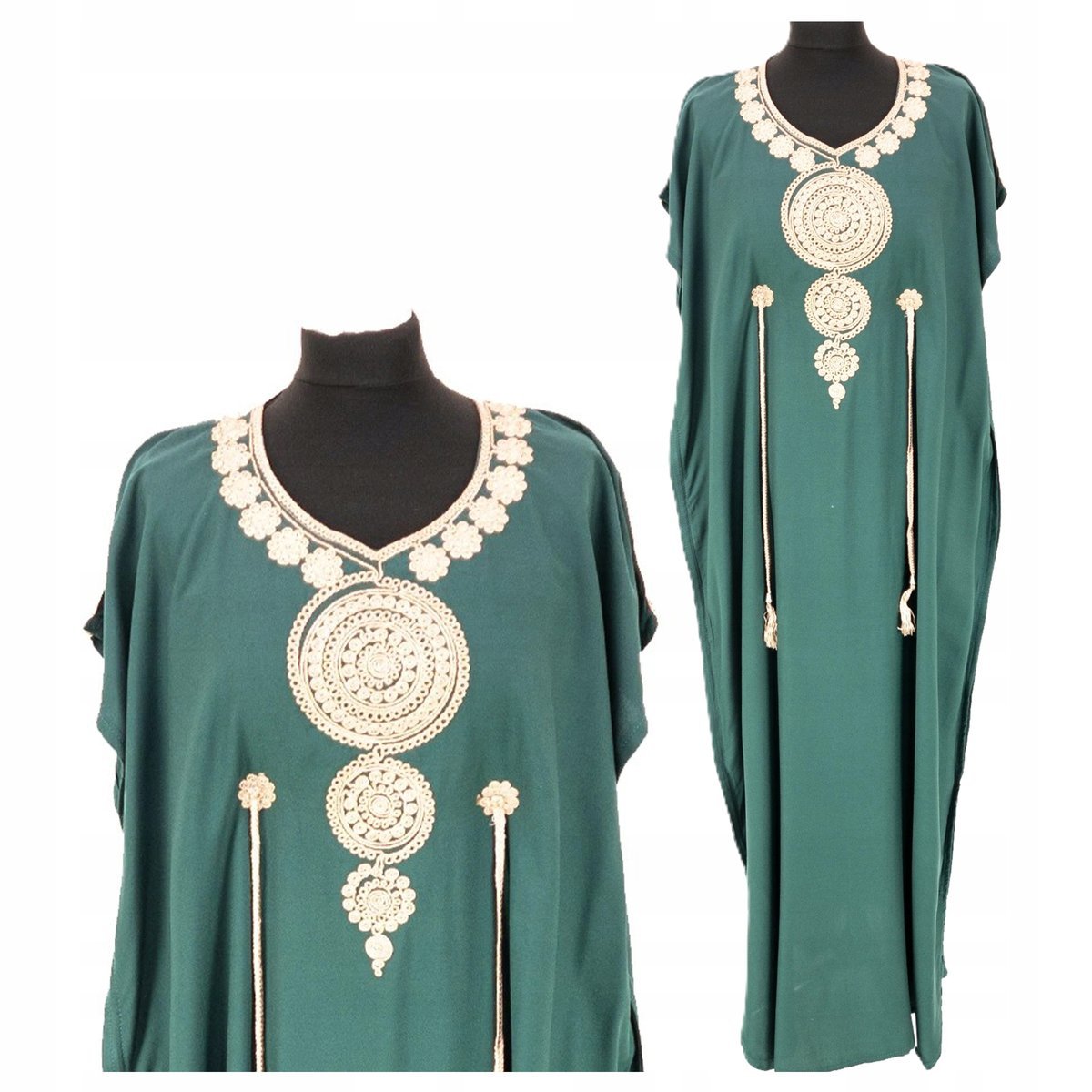 Sukienka Letnia Długa Bawełniana Galabija Orientalna Autentyczna Haftowana