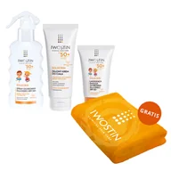 Balsamy i kremy do opalania - Zestaw Iwostin Solecrin SPF 50+, emulsja ochronna, 100 ml + spray ochronny, 175 ml + żelowy krem do ciała, 200 ml + ręcznik kąpielowy gratis - miniaturka - grafika 1