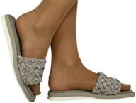 Klapki i japonki damskie - Klapki Modne Caprice 9-27105-20 710 Salvia Suede Skóra Naturalna_TN - CAPRICE - miniaturka - grafika 1