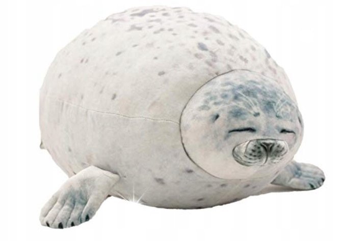 MIĘKKA FOKA PODUSZKA PLUSZOWA MASKOTKA PLUSZAK DLA DZIECI BIAŁA 80 cm