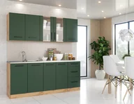 Meble kuchenne - Meble Kuchenne Rest 2.0m Modułowy Pojemny Komplet Kuchenny Butelkowa Zieleń - miniaturka - grafika 1