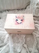 Pamiątka Chrztu Świętego - KUFEREK WSPOMNIEN UNICORN z imieniem, prezent na roczek, chrzest, urodziny - miniaturka - grafika 1