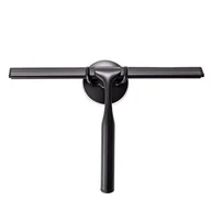 Myjki do okien - Ściągaczka prysznicowa ze stali nierdzewnej z mocnym hakiem z przyssawką do luster, okien i szkła, 10" czarna - miniaturka - grafika 1