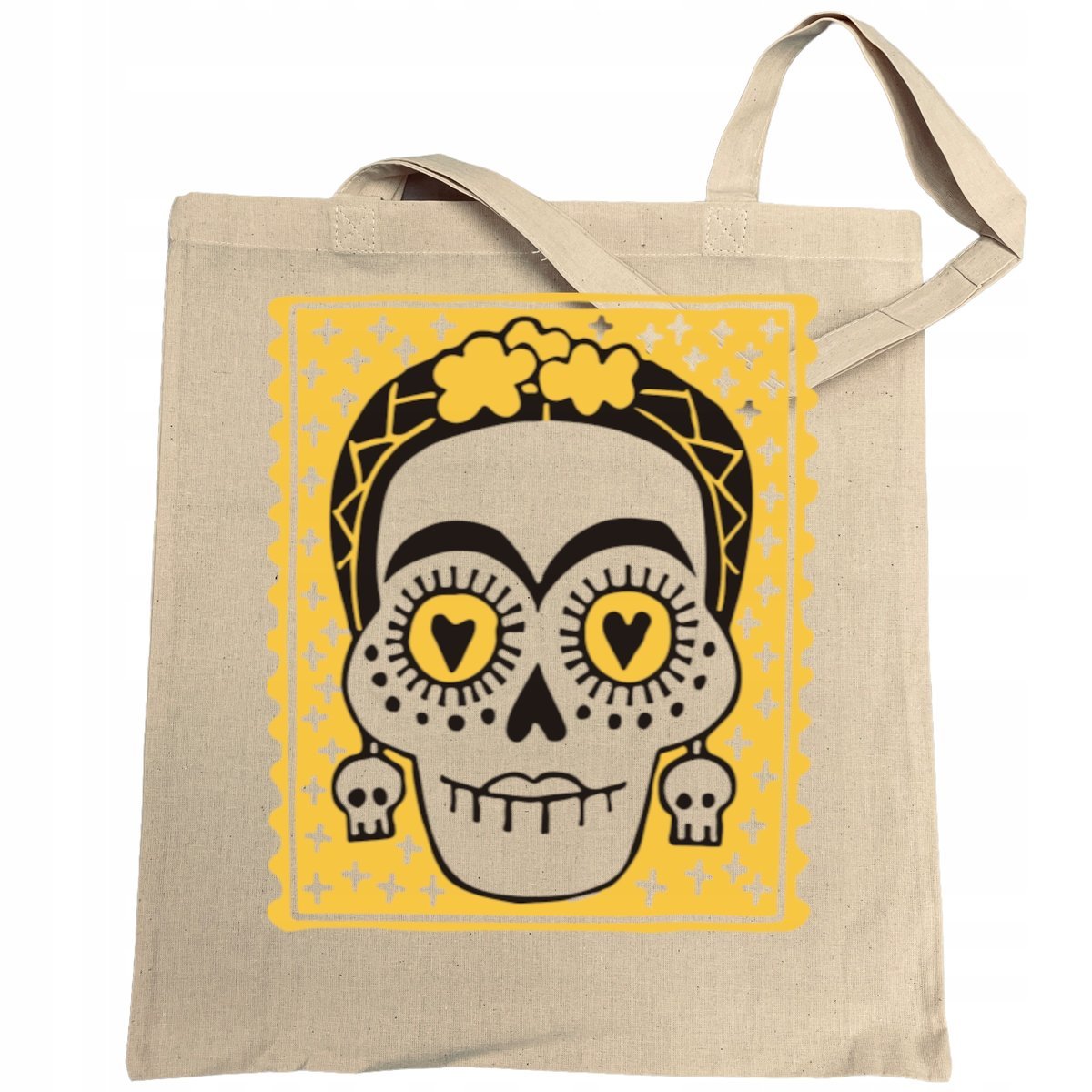 Torba na zakupy nadruk Żółta CZASZKA MEKSYKAŃSKA