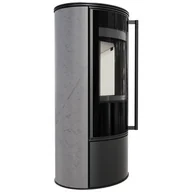 Piece wolnostojące - Piec stalowy ERIK FI 150 5,5 kW ozdobna ceramika  GRAY SATIN z domykaniem - miniaturka - grafika 1