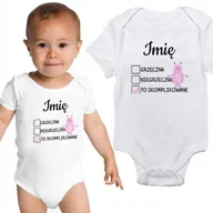 Body dla niemowląt - Body Dziecięce Białe DLA MAŁEJ DZIEWCZYNKI Imię 80 - miniaturka - grafika 1