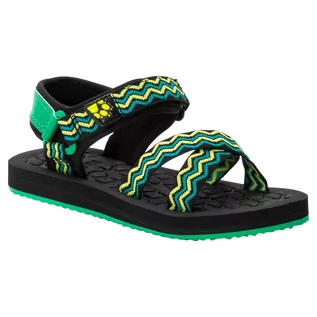 Buty dla chłopców - Sandały dla dziewczynki ZULU K black / green  - 27 - grafika 1